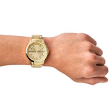Armani Exchange Hampton AX2415 Men's Chronograph – Gold Dial with Matching Gold-Tone Stainless Steel Bracelet
