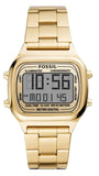 Fossil FS5843 Retro Digital Men’s Watch – Gold Dial & Gold Steel Strap