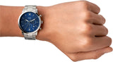 Fossil FS5792 Neutra Chronograph Men's Watch – Blue Dial & Silver Steel Strap
