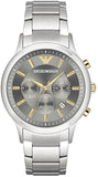 Emporio Armani AR11047 Quartz Men's Watch – Grey Dial & Silver Steel Strap