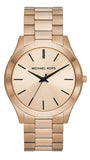 Michael Kors MK9122 Slim Runway Three-Hand Women's Watch – Gold Dial & Gold Steel Bracelet