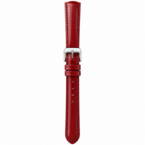 Michele Deco Silver Dial Red Leather Strap Watch For Women - MWW06V000014