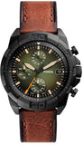 Fossil FS5856 Bronson Chronograph Men’s Watch – Black Dial with Brown Leather Strap