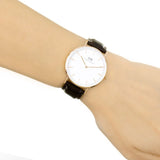 Daniel Wellington DW00100038 Classic York Women’s Watch – White Dial with Brown Leather Strap