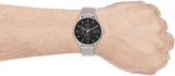 Armani Exchange Cayde AX2714 Men's Chronograph – Black Dial with Silver Mesh Stainless Steel Strap