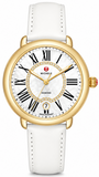 Michele Serein Mother of Pearl Dial White Leather Strap Watch for Women - MWW21B000018