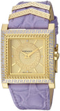 Versace VQF040015 Day Glam Chronograph Quartz Women's Watch – Gold Dial & Purple Leather Strap