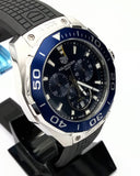 Tag Heuer Aquaracer Chronograph Blue Dial Black Rubber Strap Watch for Men - CAY111B.FT6041