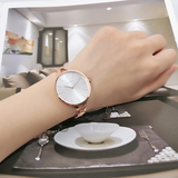 Calvin Klein Graphic Silver Dial Rose Gold Steel Strap Watch for Women - K7E23646