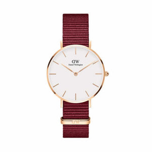 Daniel Wellington Petite Roselyn White Dial Red Nylon Strap Watch For Women - DW00100291