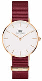 Daniel Wellington DW00100291 Petite Roselyn Women's Watch – White Dial & Red Nylon Strap