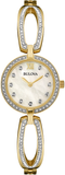 Bulova Crystal Collection 98L225 Women's Watch – Mother of Pearl Dial with Gold Steel Strap