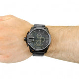 Diesel Mega Chief Chronograph Grey Dial Grey Steel Strap Watch for Men - DZ4282