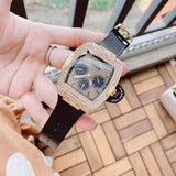 Guess Phoenix Multifunction Crystals Gold Dial Black Silicone Strap Watch For Men - GW0048G2