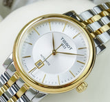 Tissot T Classic Carson Premium White Dial Two Tone Steel Strap Watch for Women - T122.207.22.031.00