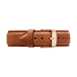 Daniel Wellington Dapper Durham White Dial Brown Leather Strap Watch For Women - DW00100113