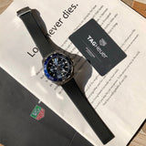 Tag Heuer Aquaracer Chronograph Blue Dial Black Rubber Strap Watch for Men - CAY111B.FT6041