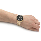 Fossil FS5836 FB-01 Chronograph Men’s Watch – Black Dial with Gold Steel Strap