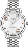 Coach Delancey 14502810 Women's Watch – White Dial with Silver Steel Strap