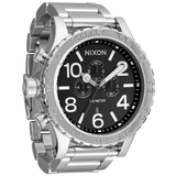Nixon 51-30 Chrono Black Dial Silver Steel Strap Watch for Men - A083-000