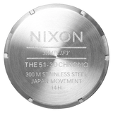 Nixon 51-30 Chrono White Dial Silver Steel Strap Watch for Men - A083-100