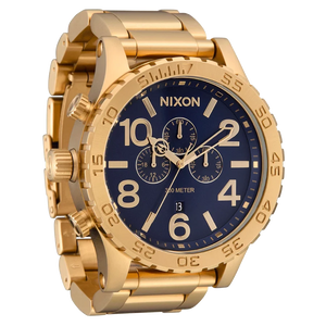 Nixon 51-30 Chrono Blue Dial Gold Steel Strap Watch for Men - A083-2735