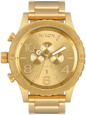 Nixon 51-30 Chrono Gold Dial Gold Steel Strap Watch for Men - A083-502