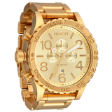Nixon 51-30 Chrono Gold Dial Gold Steel Strap Watch for Men - A083-502