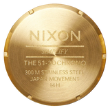 Nixon 51-30 Chrono Gold Dial Gold Steel Strap Watch for Men - A083-502