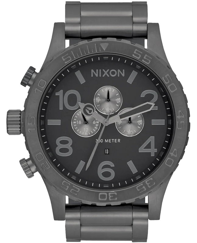 Nixon 51-30 Chronograph Grey Dial Grey Steel Strap Watch for Men - A083-1062