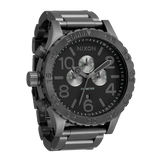 Nixon 51-30 Chronograph Grey Dial Grey Steel Strap Watch for Men - A083-1062