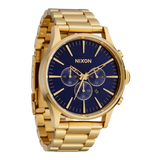 Nixon Sentry Chrono Blue Dial Gold Steel Strap Watch for Men - A386-1922