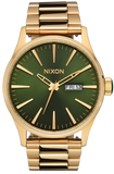 Nixon Sentry Green Dial Gold Steel Strap Watch for Men - A356-1919
