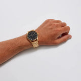 Nixon Sentry Black Dial Gold Steel Strap Watch for Men - A356-510