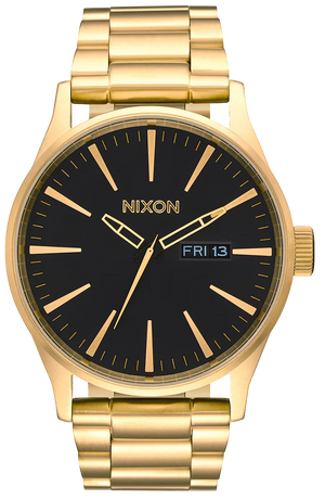 Nixon Sentry Black Dial Gold Steel Strap Watch for Men - A356-510