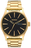 Nixon Sentry Black Dial Gold Steel Strap Watch for Men - A356-510