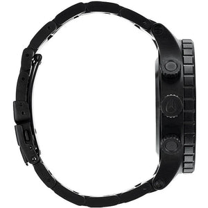 Nixon 48-20 Chrono Black Dial Black Steel Strap Watch for Men - A486-1320