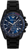 Emporio Armani AR6121 Sigma Chronograph Men's Watch – Blue Dial & Black Silicone Strap