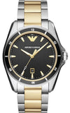 Emporio Armani AR80017 Quartz Men's Watch – Black Dial & Two-Tone Steel Bracelet