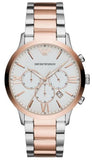 Emporio Armani AR11209 Giovanni Chronograph Quartz Men's Watch – White Dial & Two-Tone Steel Strap