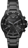 Emporio Armani AR11363 Diver Chronograph Men's Watch – Black Dial with Black Steel Strap