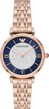 Emporio Armani AR11423 Gianni T-Bar Quartz Crystals Women's Watch – Black Dial with Gold Steel Strap