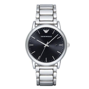 Emporio Armani Luigi Quartz Black Dial Silver Steel Strap Watch For Men - AR2499
