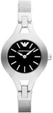 Emporio Armani AR7328 Classic Quartz Women's Watch – Black Dial & Silver Steel Strap