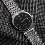 Tudor M91650-0002 1926 Automatic Men's Watch – Black Dial & Silver Steel Strap