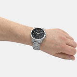 Armani Exchange Banks AX1720 Men's Chronograph Watch – Black Dial with Silver Stainless Steel Strap