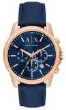 Men's Armani Exchange Banks Chronograph Watch AX1723 – Blue Dial & Blue Leather Strap