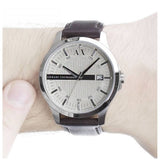 Armani Exchange Whitman AX2100 Men's Watch – Silver Dial with Brown Leather Strap