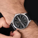 Armani Exchange Hampton AX2101 Men's Chronograph Watch – Classic Black Dial with Black Leather Strap