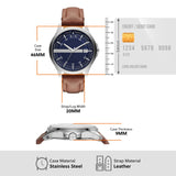 Armani Exchange Hampton AX2133 Men's Chronograph Watch – Blue Dial with Brown Leather Strap